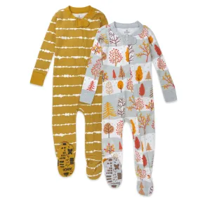 2-Pack Organic Cotton Snug-Fit Footed Pajamas