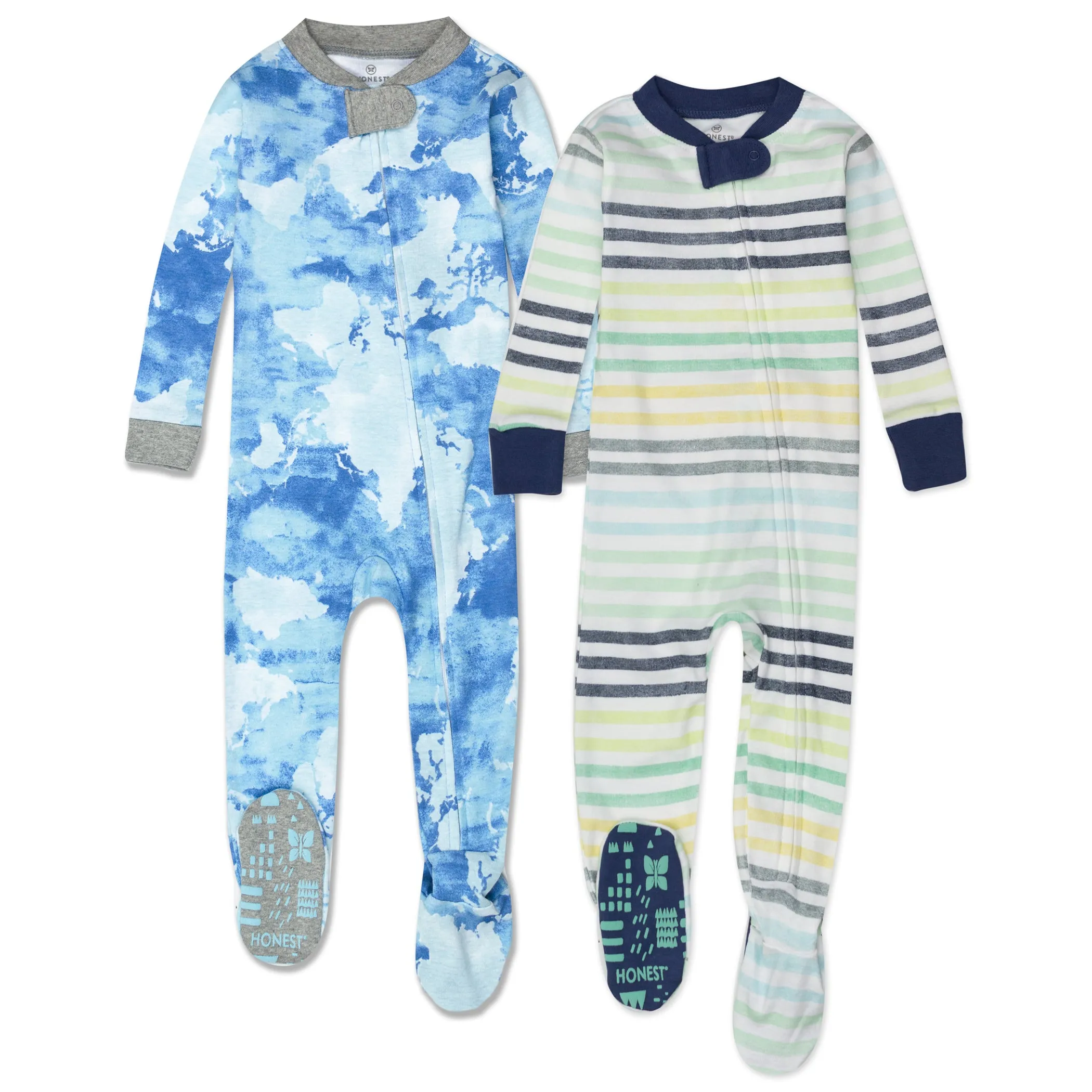 2-Pack Organic Cotton Snug-Fit Footed Pajamas