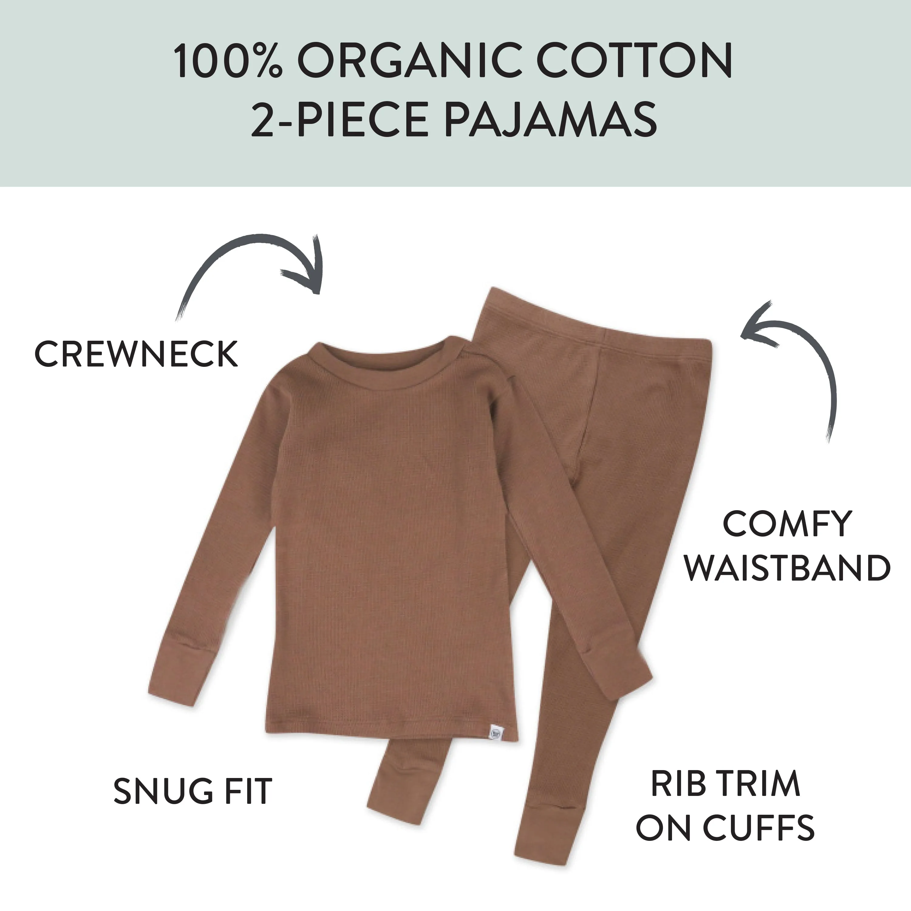 2-Piece Organic Cotton Waffle Pajamas