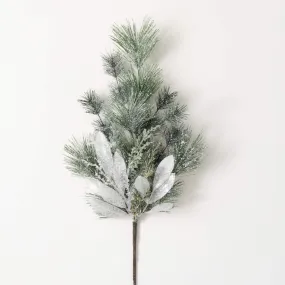 25"H Sullivans Frosted Snow Pine Spray, Green