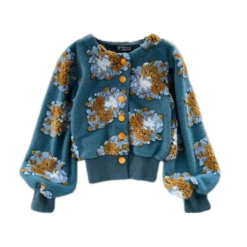 3D Flower Colorfull Long Sleeved Jacket