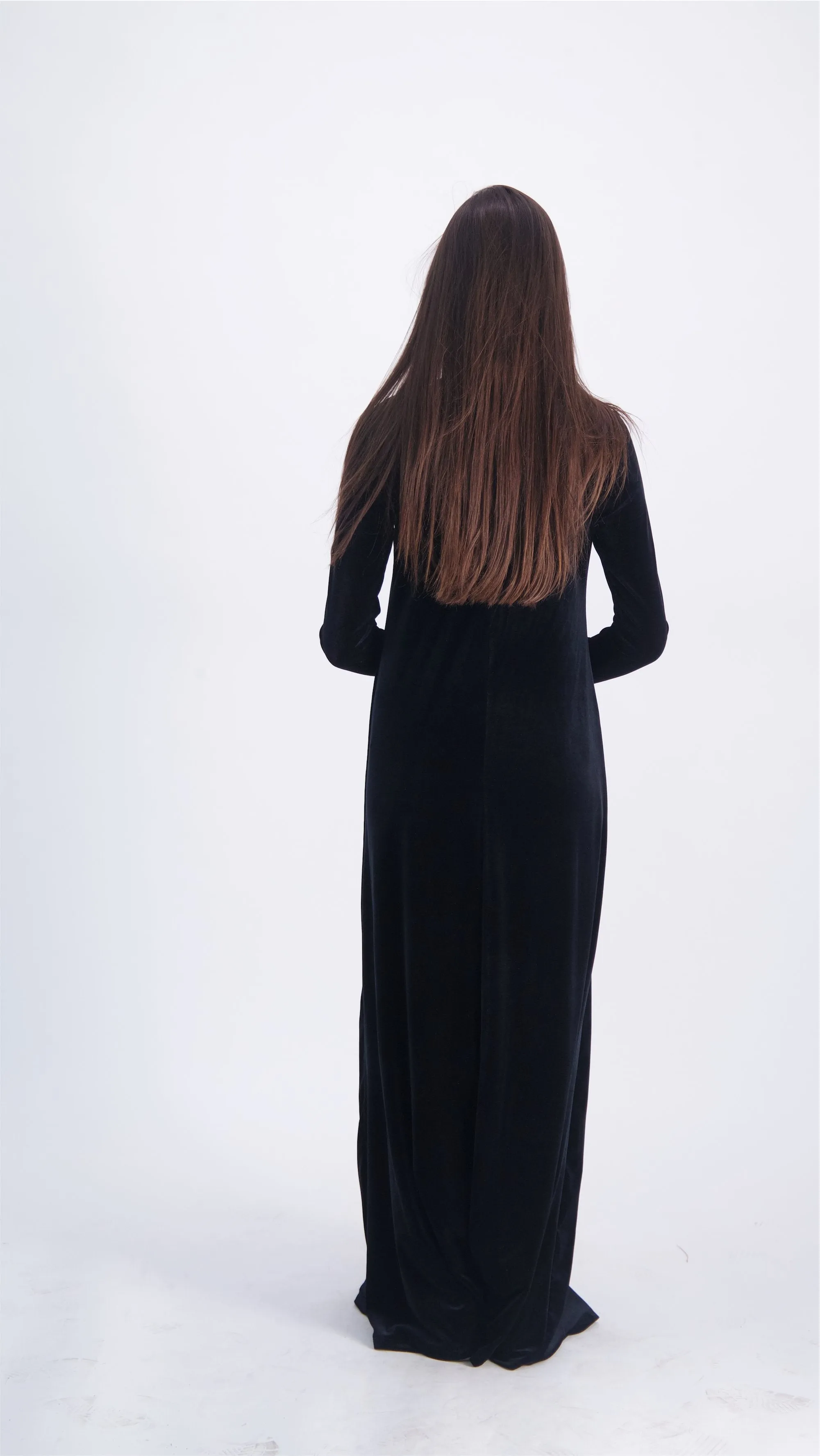 A-line Maxi Velvet Dress / Black