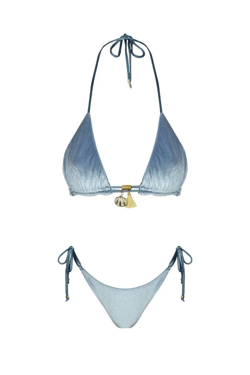 ANNA VELVET BABY BLUE BIKINI