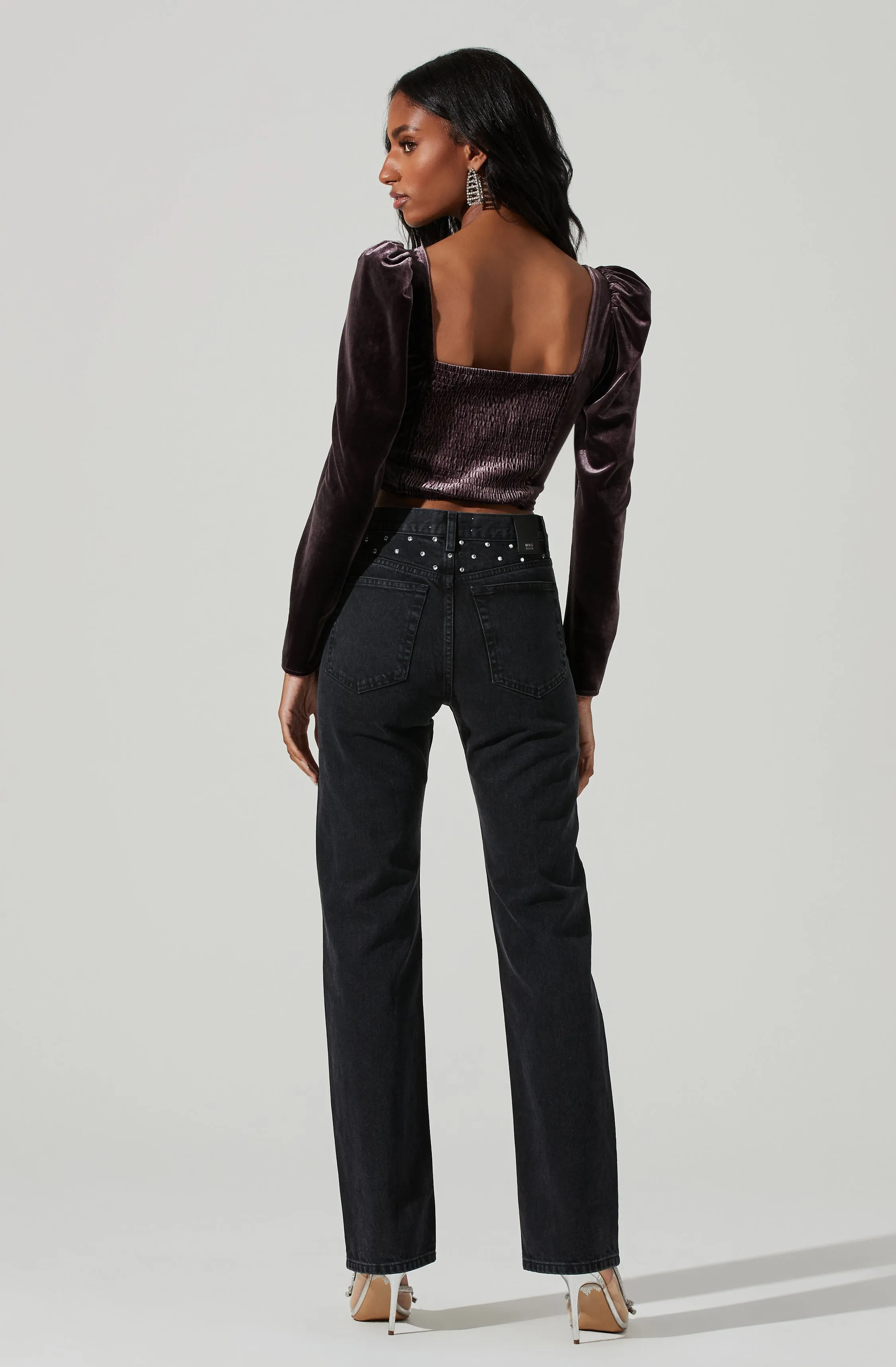 Ashbury Velvet Corset Long Sleeve Top