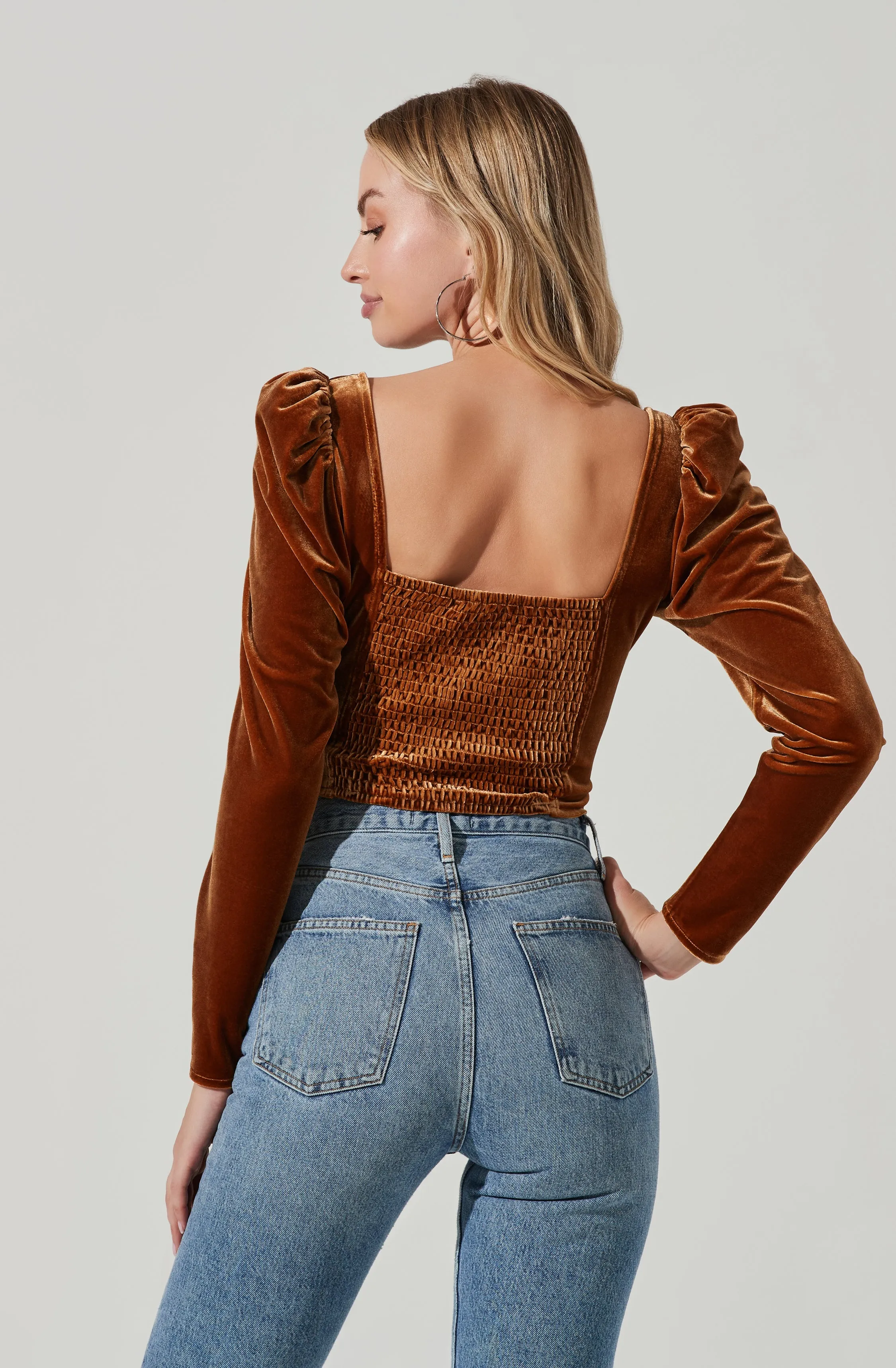 Ashbury Velvet Corset Long Sleeve Top