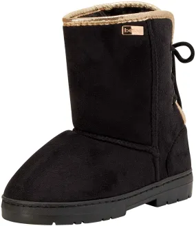 bebe Girls' Microsuede Winter Boots with Back Lace Up (Toddler/Little Girl/Big Girl)