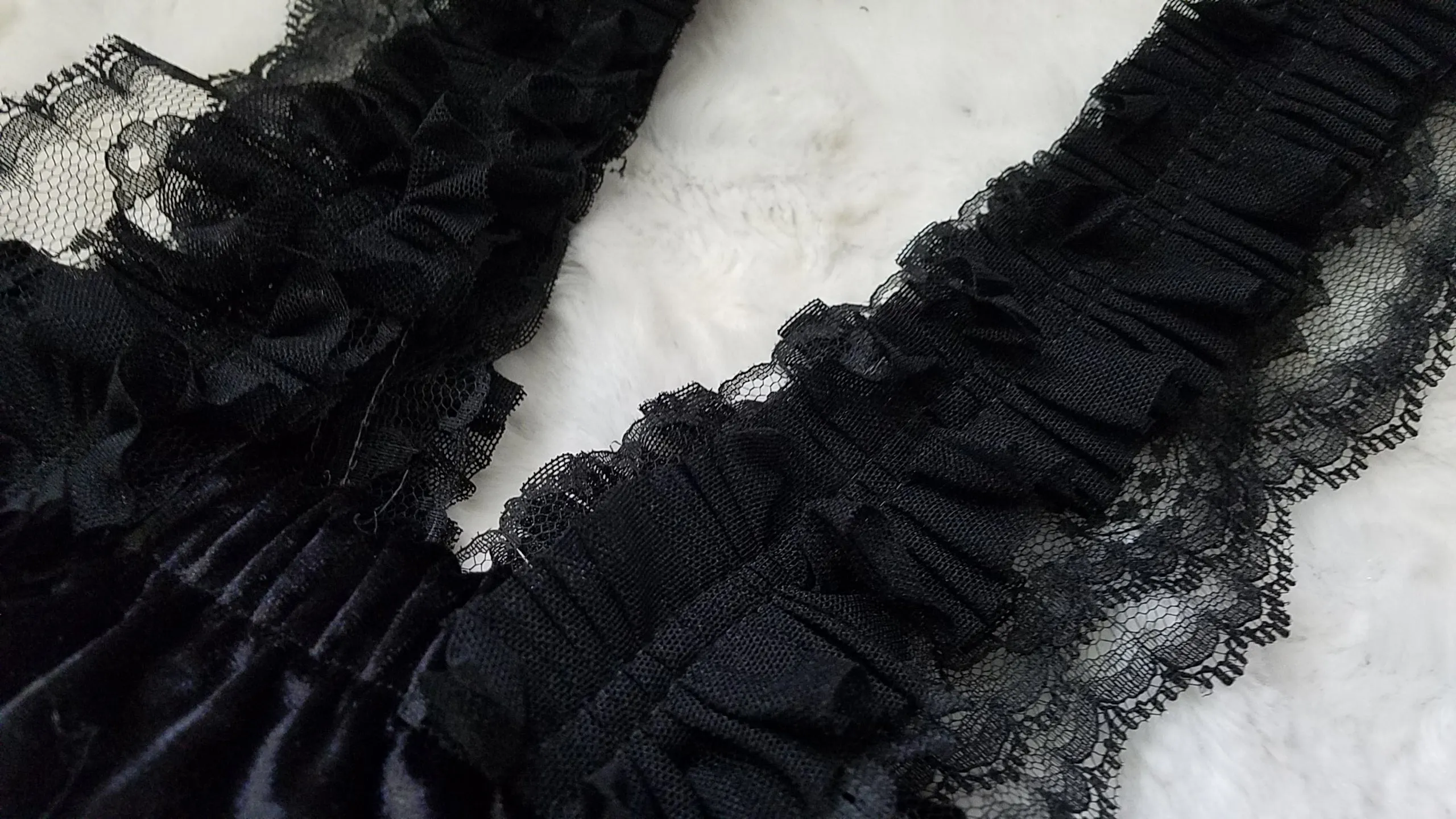 Black Velvet Lace Suspender Bloomers