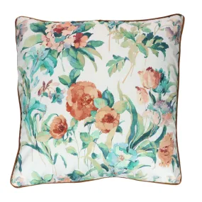 Blue Iris Velvet Floral Cushion