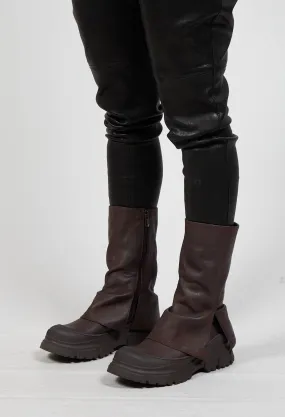 Boots with Fold Over Feature in Gasoline Chocolate