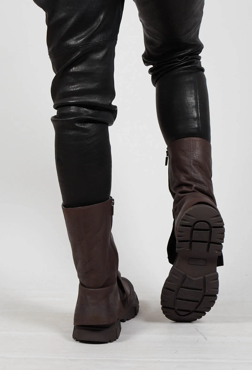 Boots with Fold Over Feature in Gasoline Chocolate