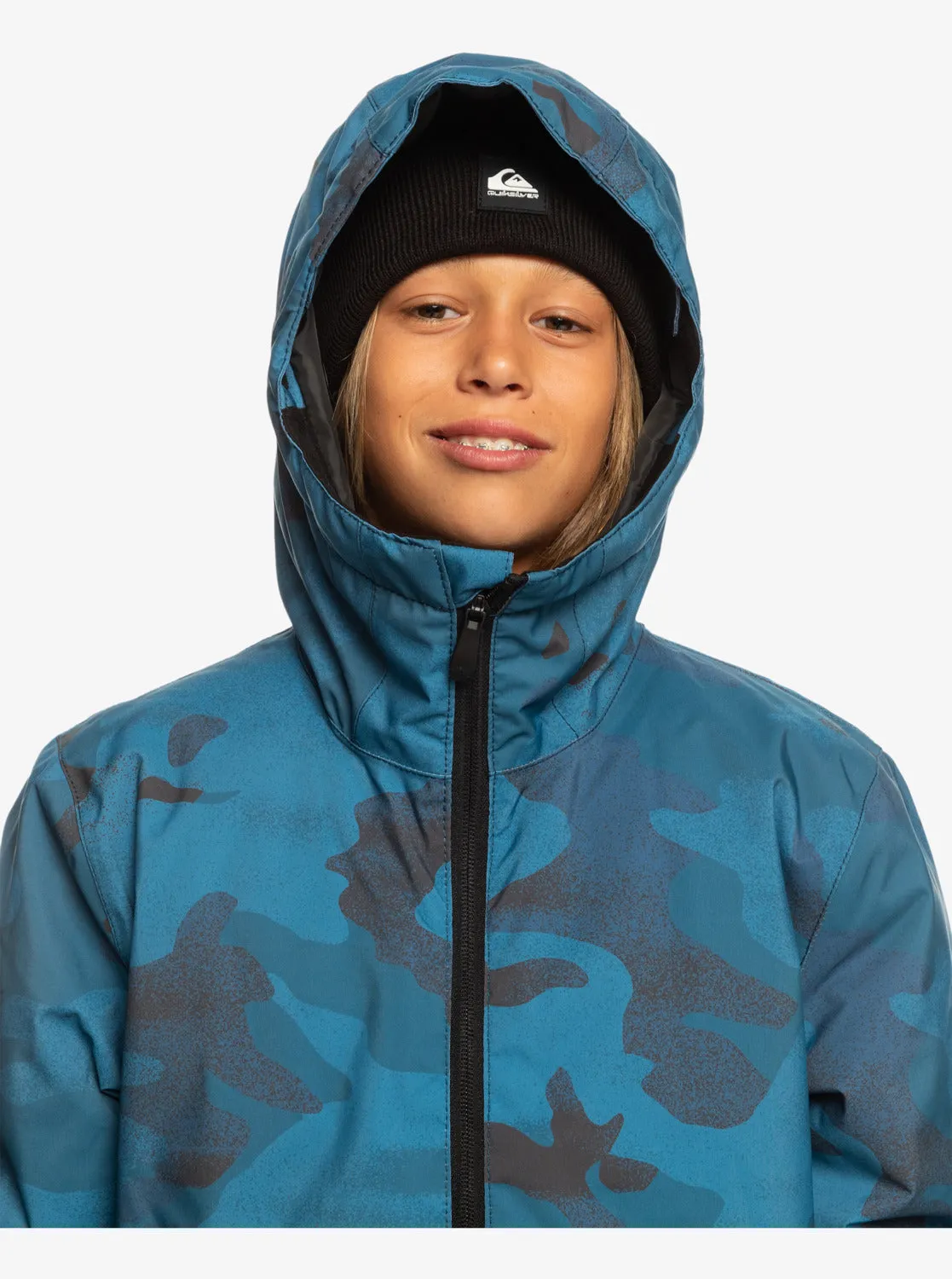 Boys 8-16 Mission Printed Technical Snow Jacket - Spray Camo Majolica Blue