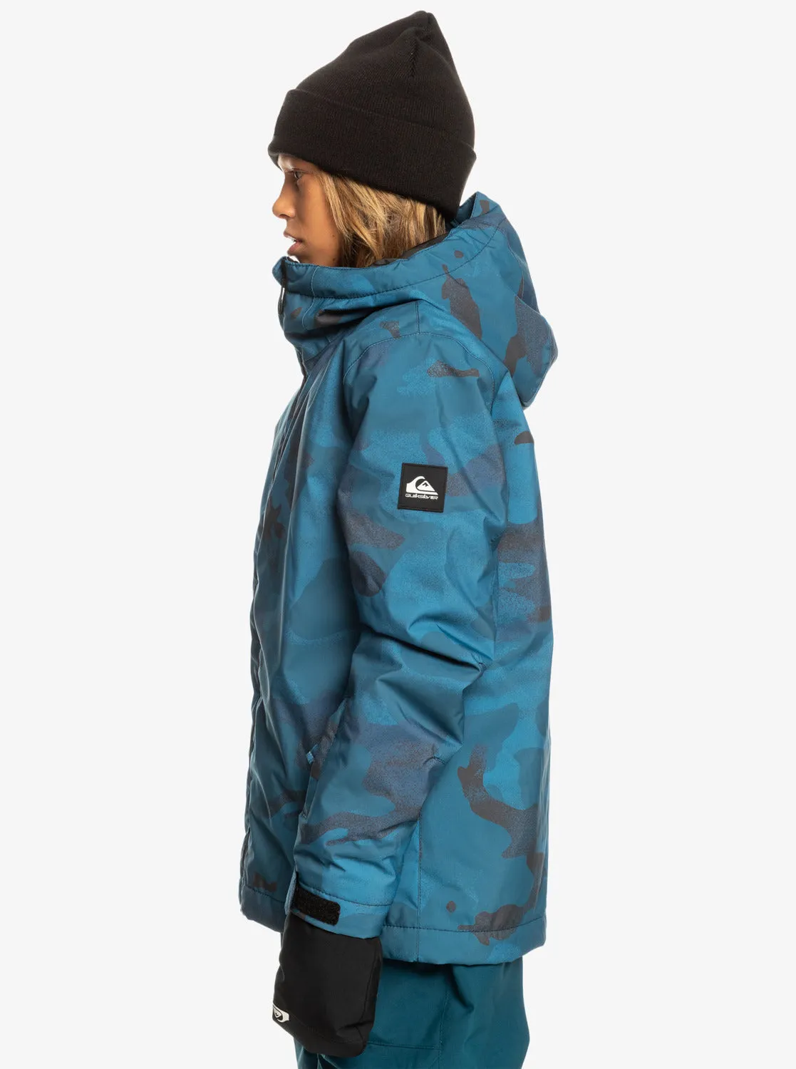 Boys 8-16 Mission Printed Technical Snow Jacket - Spray Camo Majolica Blue