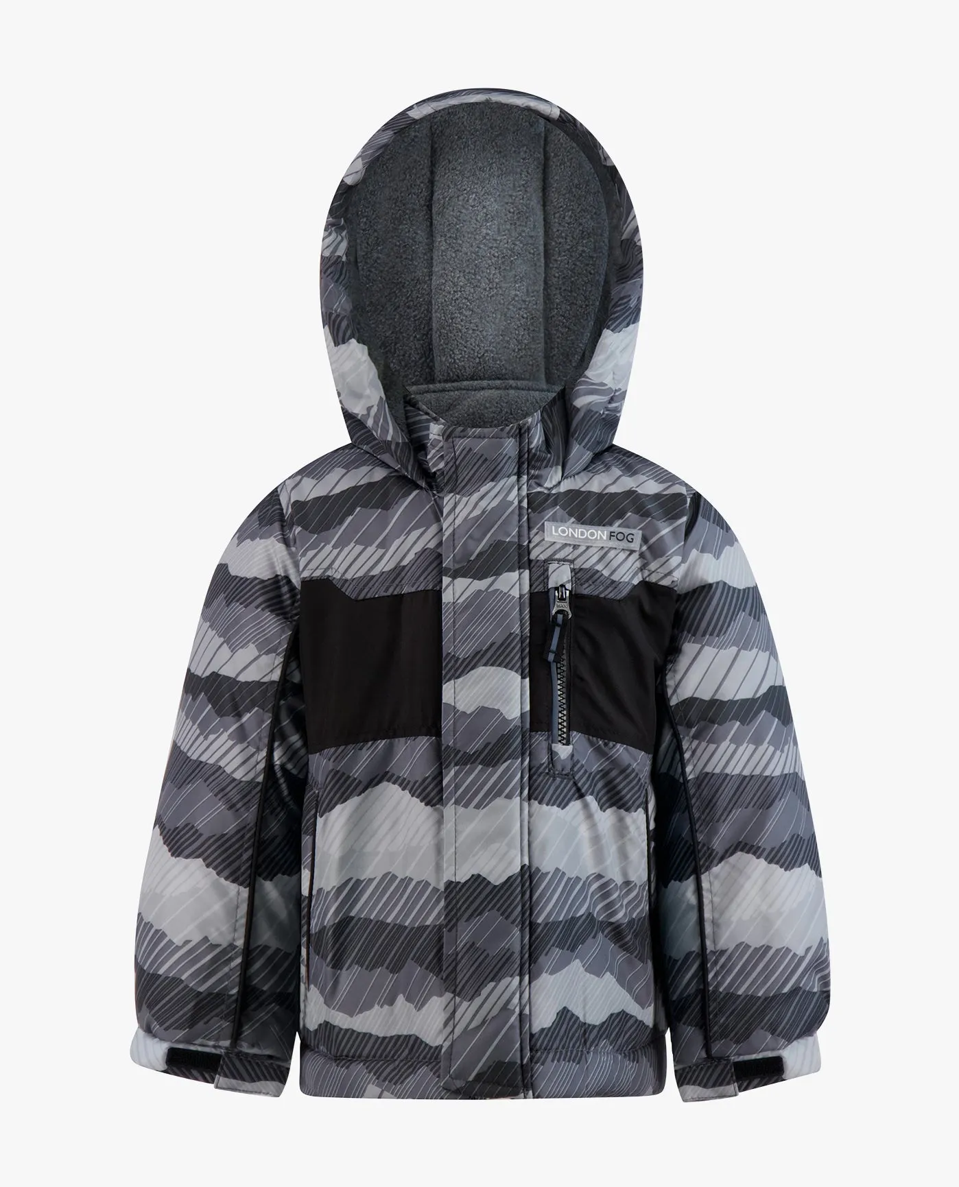 BOYS ZIP-FRONT HOODED JACKET WITH OVERALL SNOW PANT