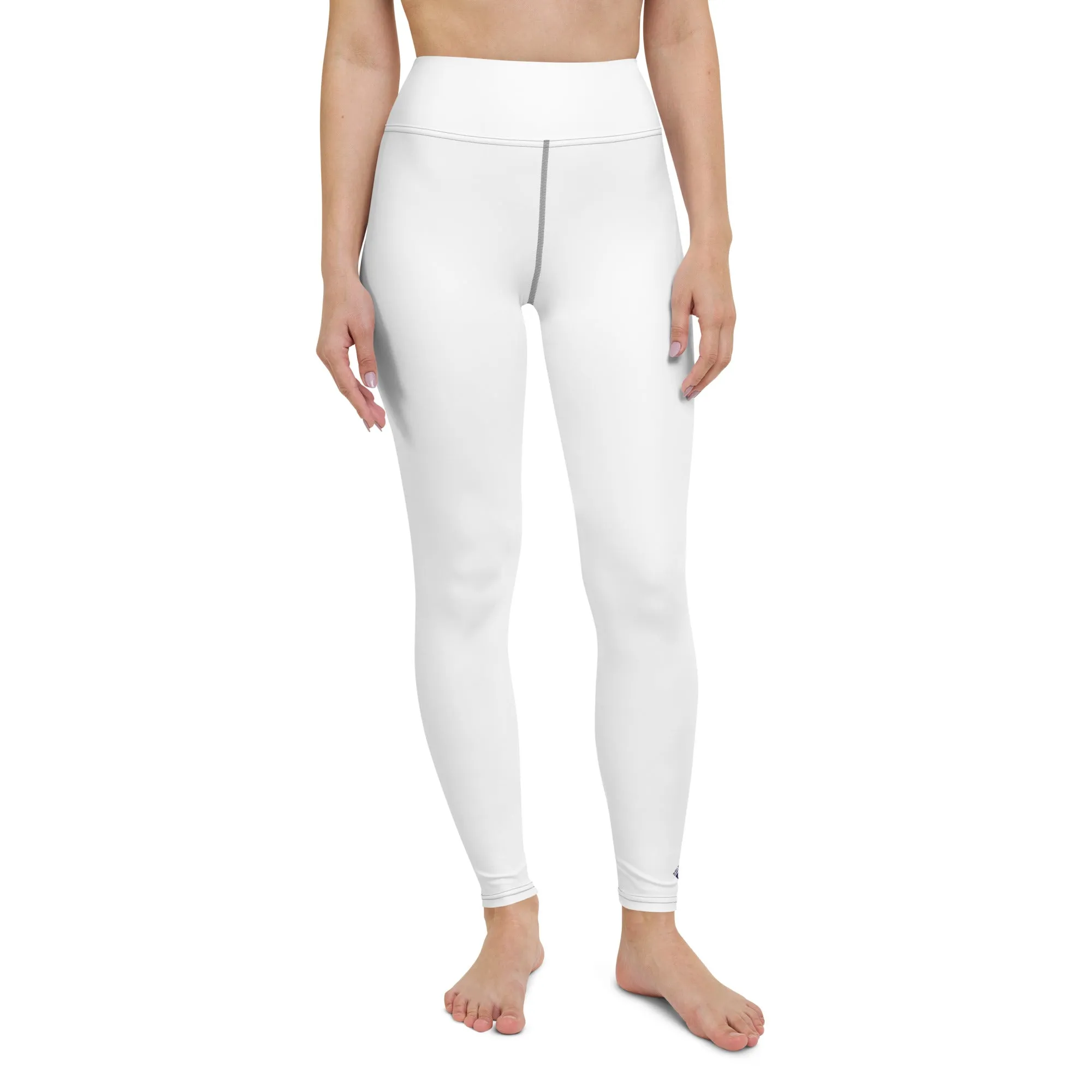 Chic Comfort: Women's Solid Color Workout Yoga Pants - Snow