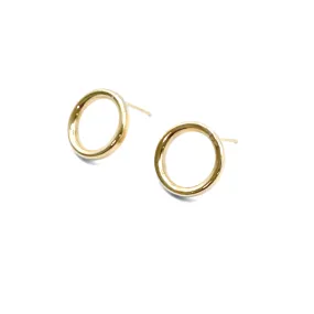 Circle Stud Gold Filled Earrings - Waterproof!