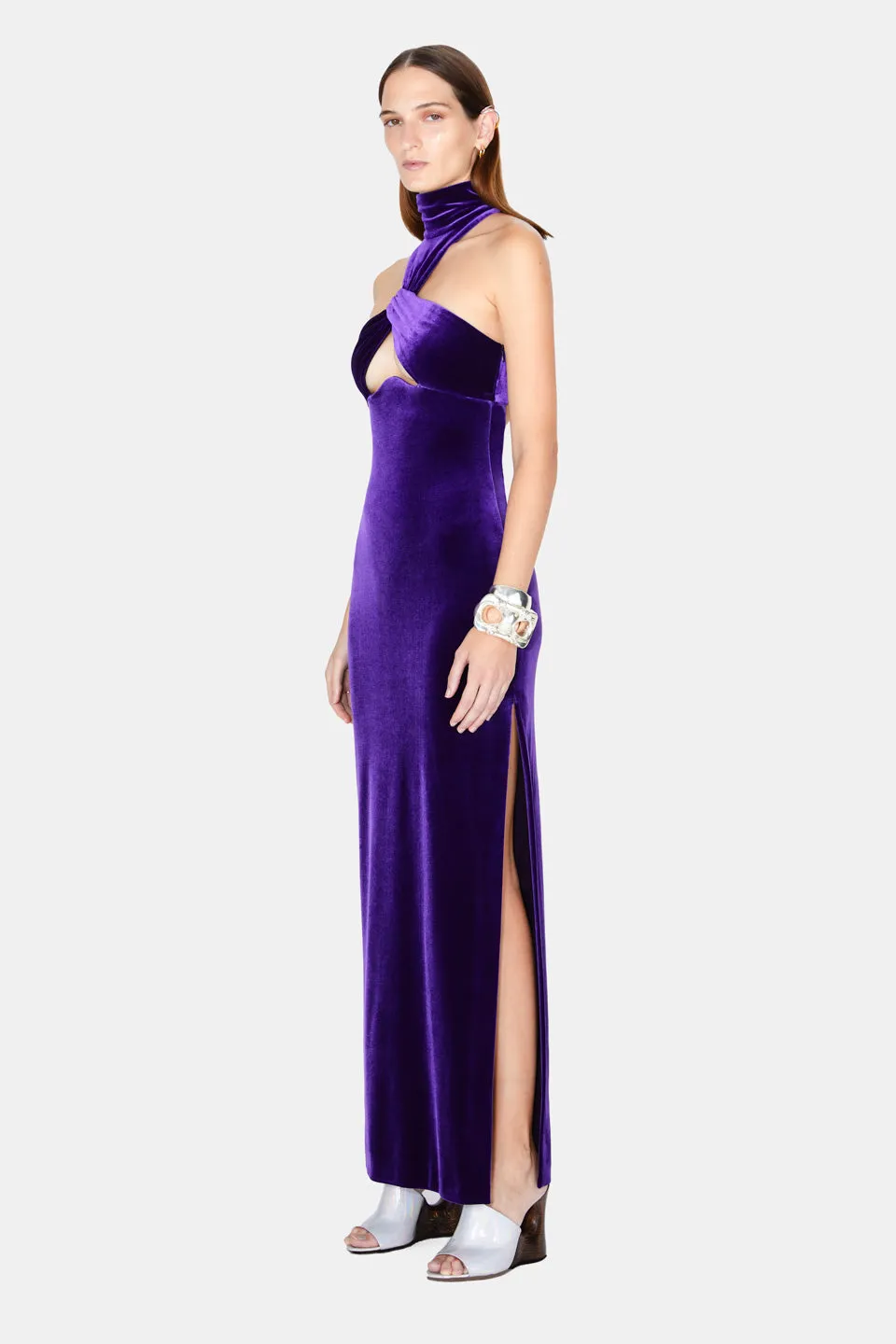 Cleveland Velvet Dress - Purple