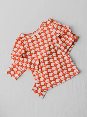 Cloud Fitted Pajamas - Burnt Orange Blitz