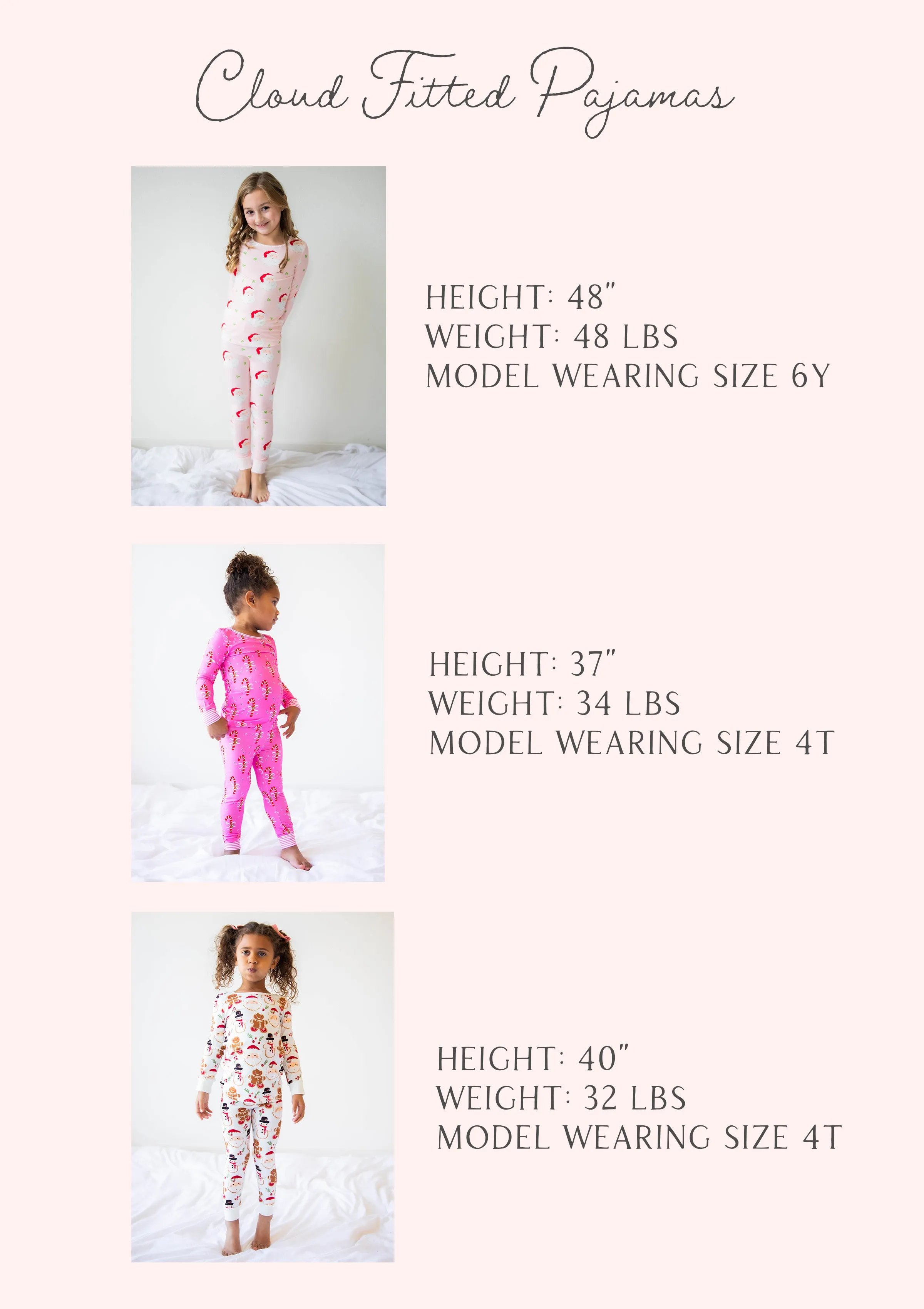 Cloud Fitted Pajamas - Pink Lace