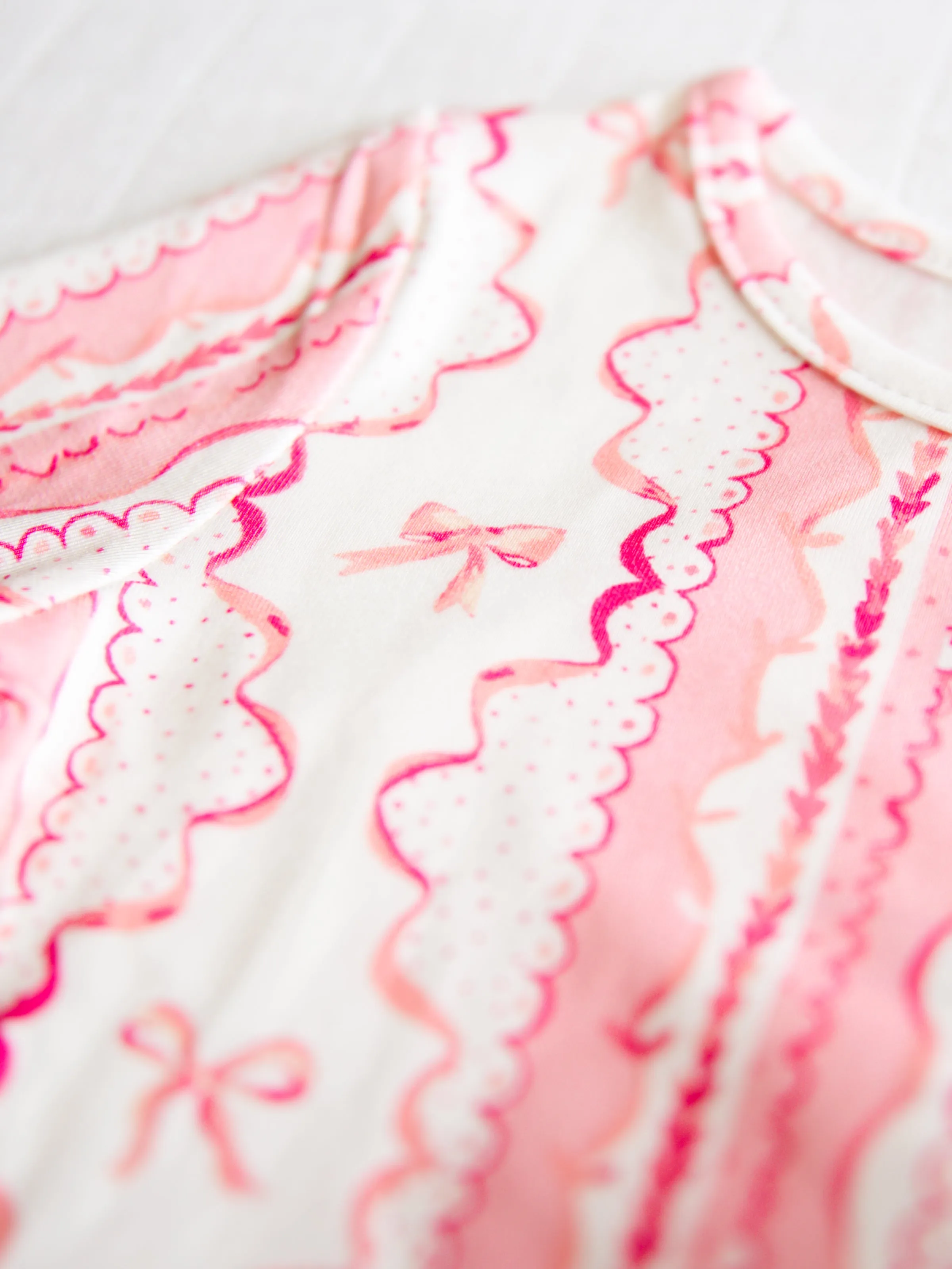 Cloud Fitted Pajamas - Pink Lace