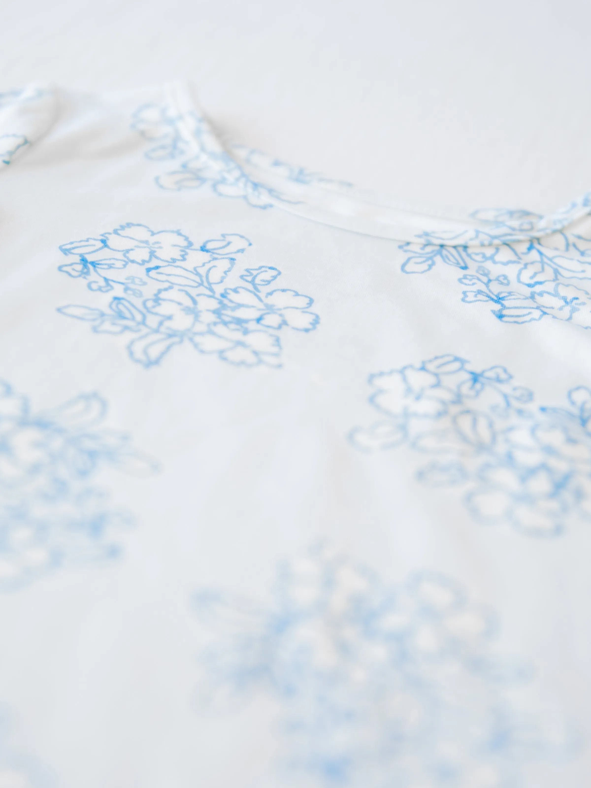 Cloud Fitted Ruffled Pajamas - Flourishing Blues