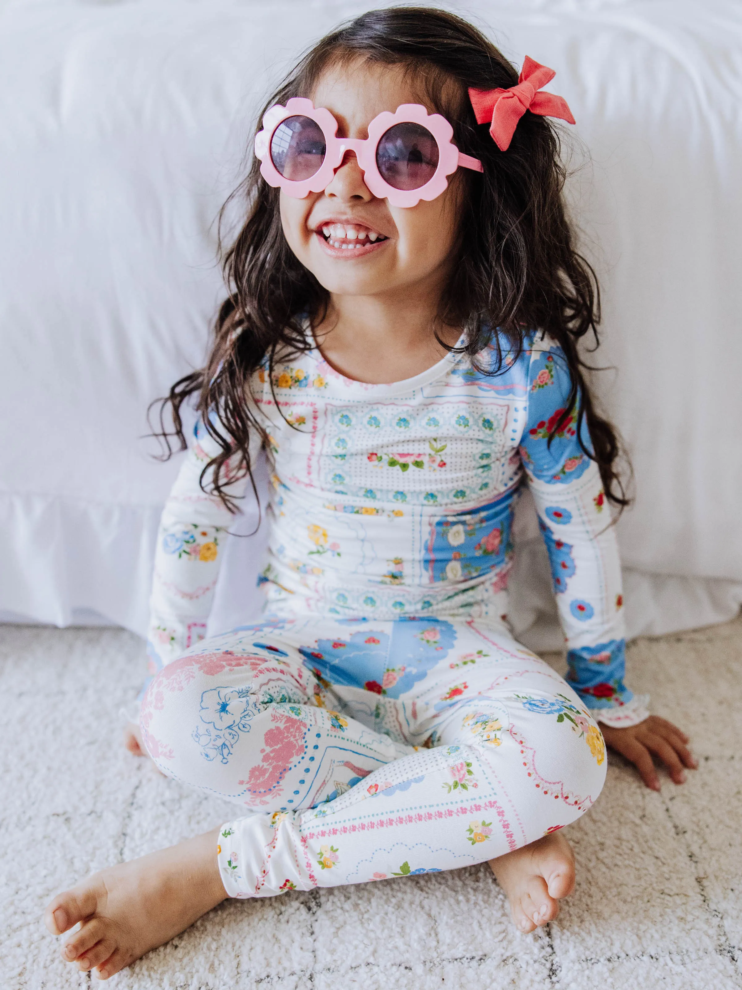 Cloud Fitted Ruffled Pajamas - Spring Patchwork