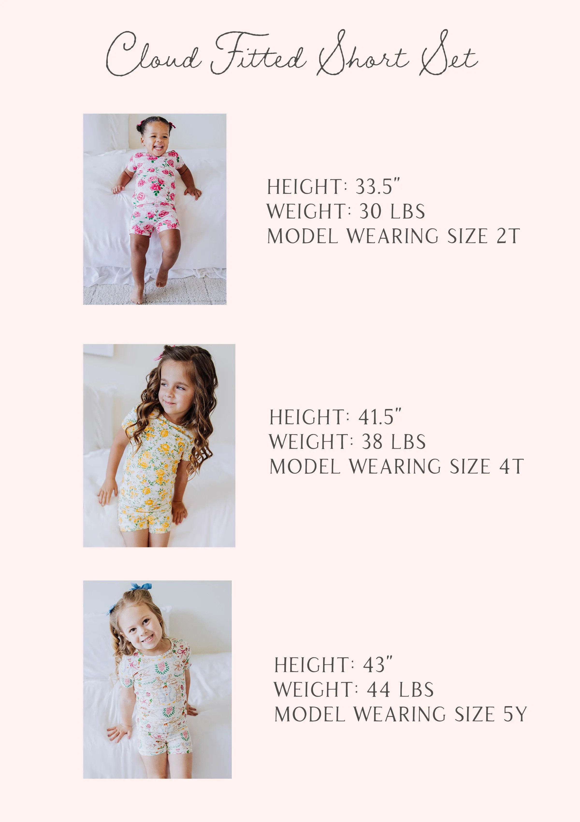 Cloud Fitted Short Set Pajamas - Pastel Carnations