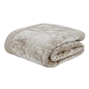 Crushed Velvet Bedspread 220x220 - Natural