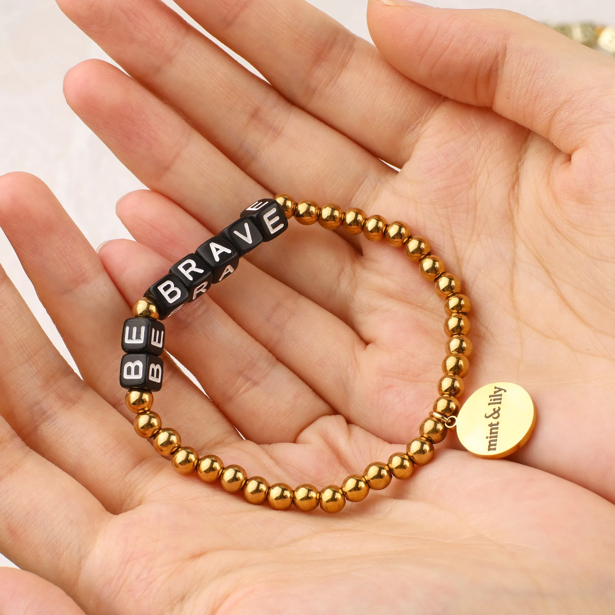 Custom Waterproof Gold Beaded Friendship Bracelet