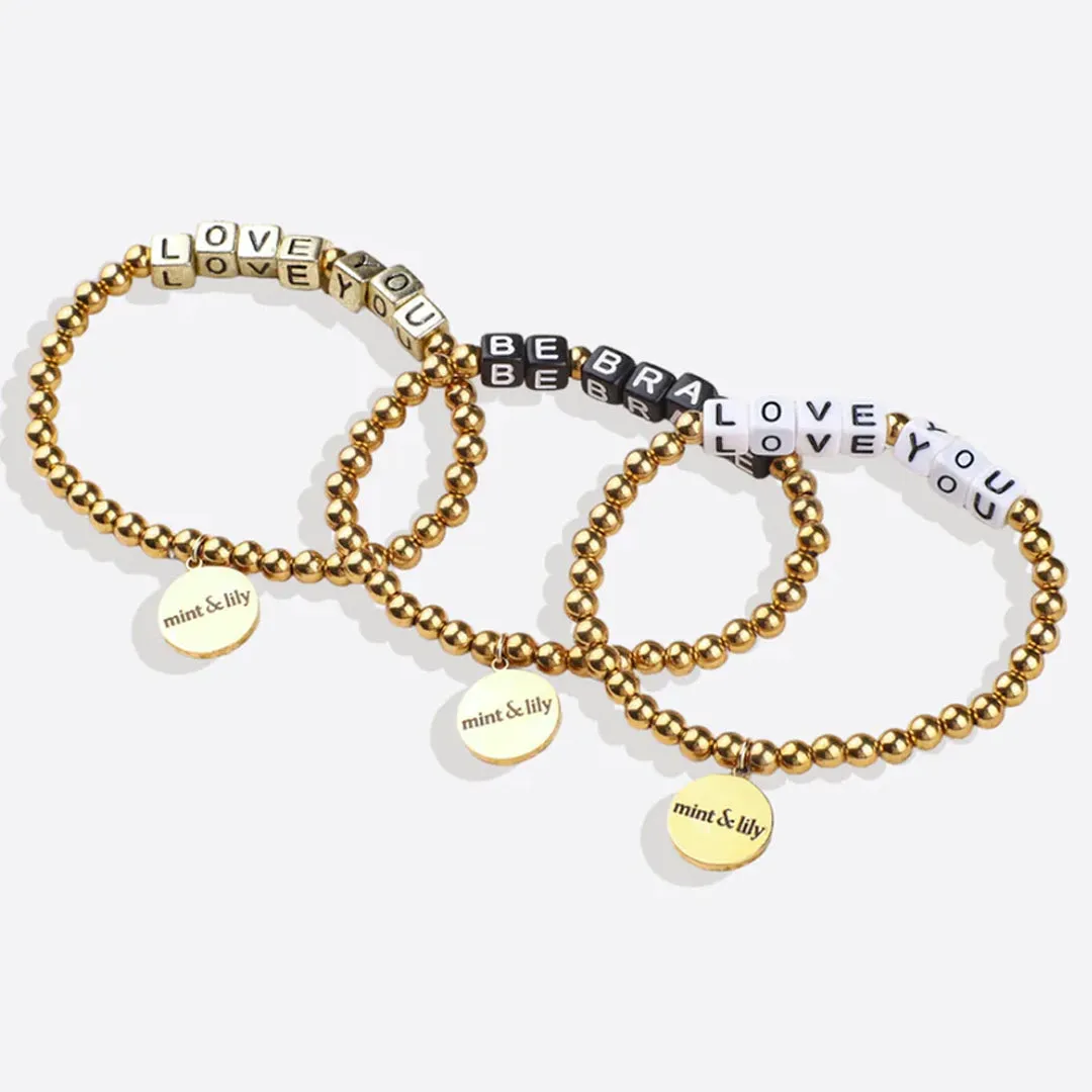 Custom Waterproof Gold Beaded Friendship Bracelet