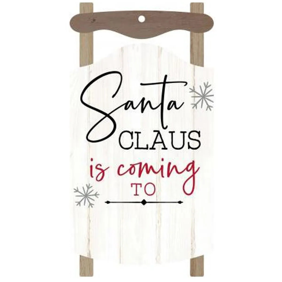 DASHING THROUGH THE SNOW SLED ORNAMENT SANTA CLAUS - ENGRAVABLE