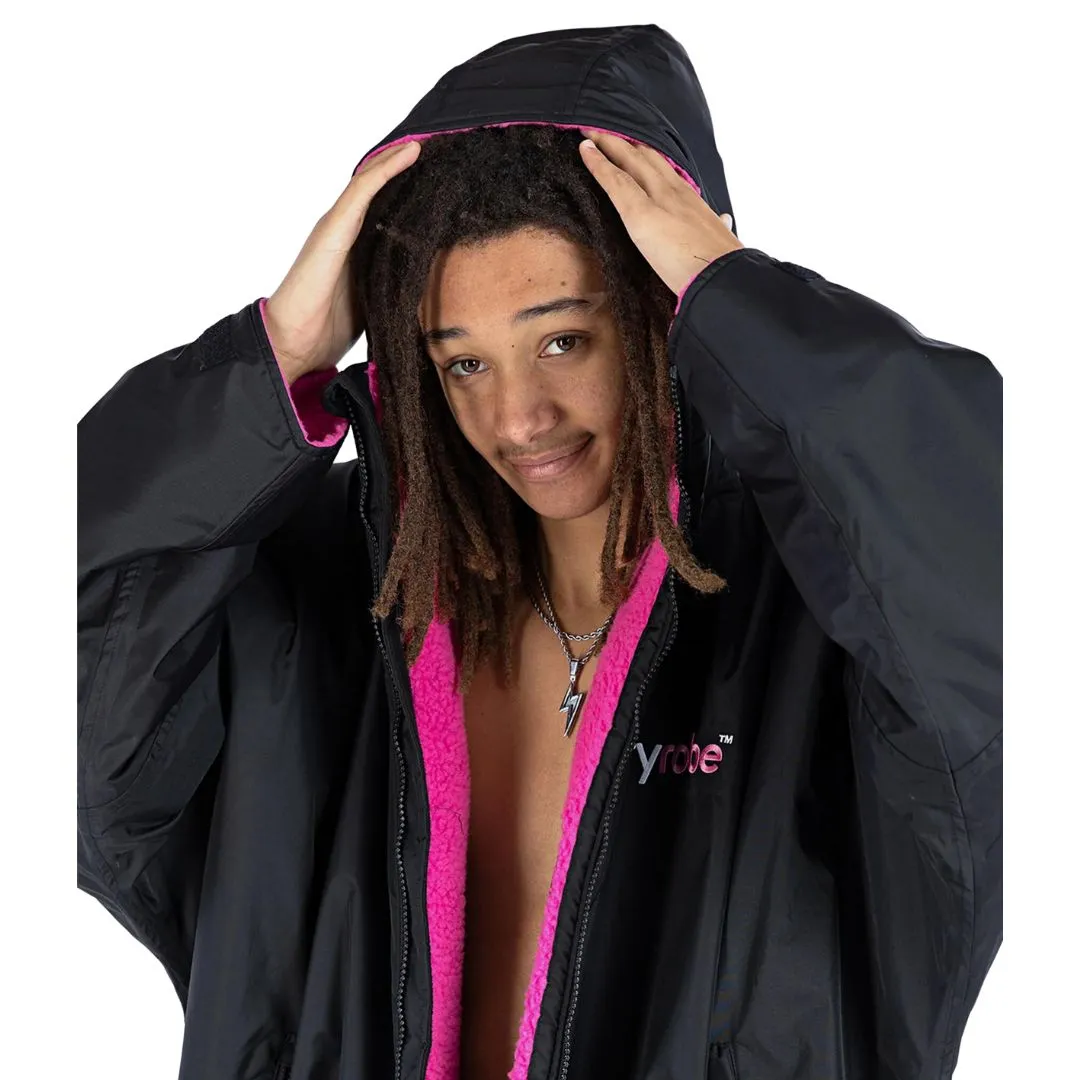 Dryrobe Advance Changing Robe Long Sleeved - Black/Pink