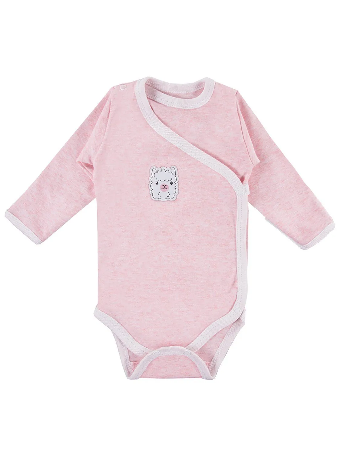 Early Baby Long Sleeved Bodysuit, Cute Alpaca Design - Pink