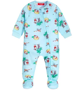 Family Pajamas Baby's Tropical Santa Footed Pajamas, Swimming Santa, 24MO