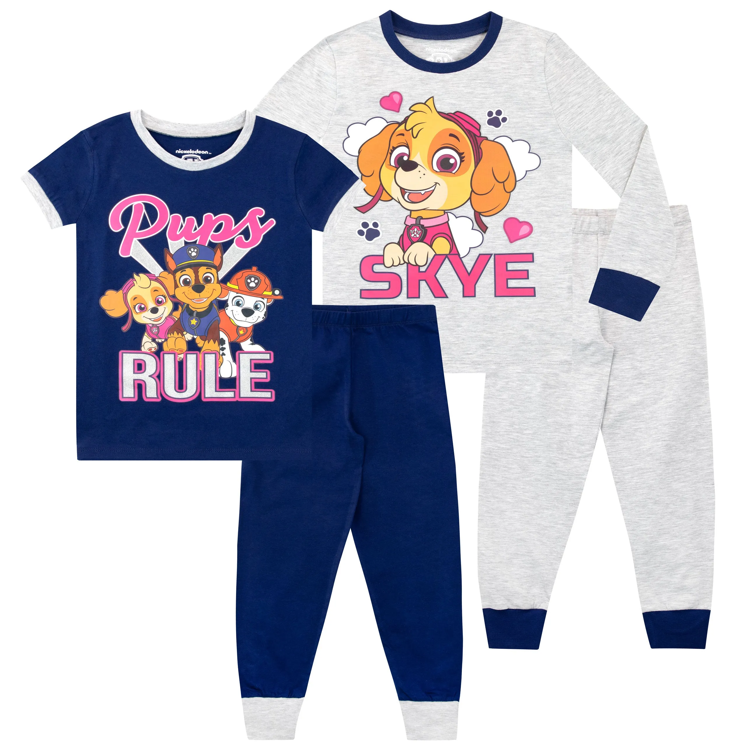 Girls Paw Patrol Pack of Two Pajamas - Snuggle Fit