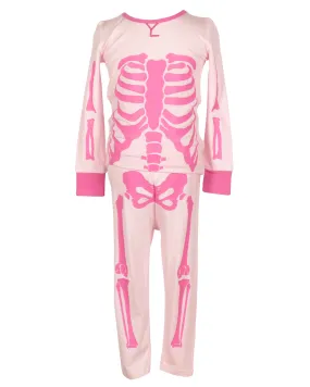 Glow in the Dark Skelly Pajamas | Pink