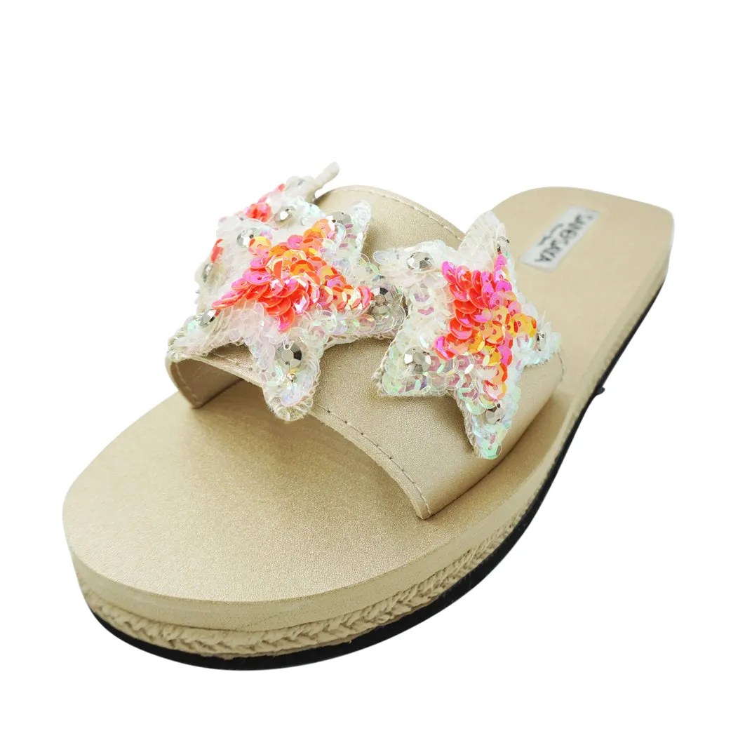 Hamptons Pink Stars- Waterproof Espadrille Flat