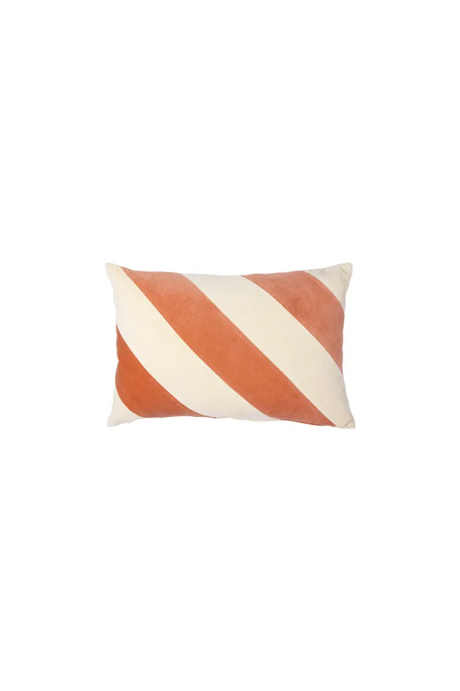 HKliving Peach & Cream Stripe Velvet Cushion