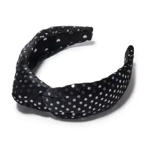 JET DOTTED VELVET KNOTTED HEADBAND