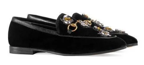 'Jordaan' Velvet Loafers with Crystal Bees