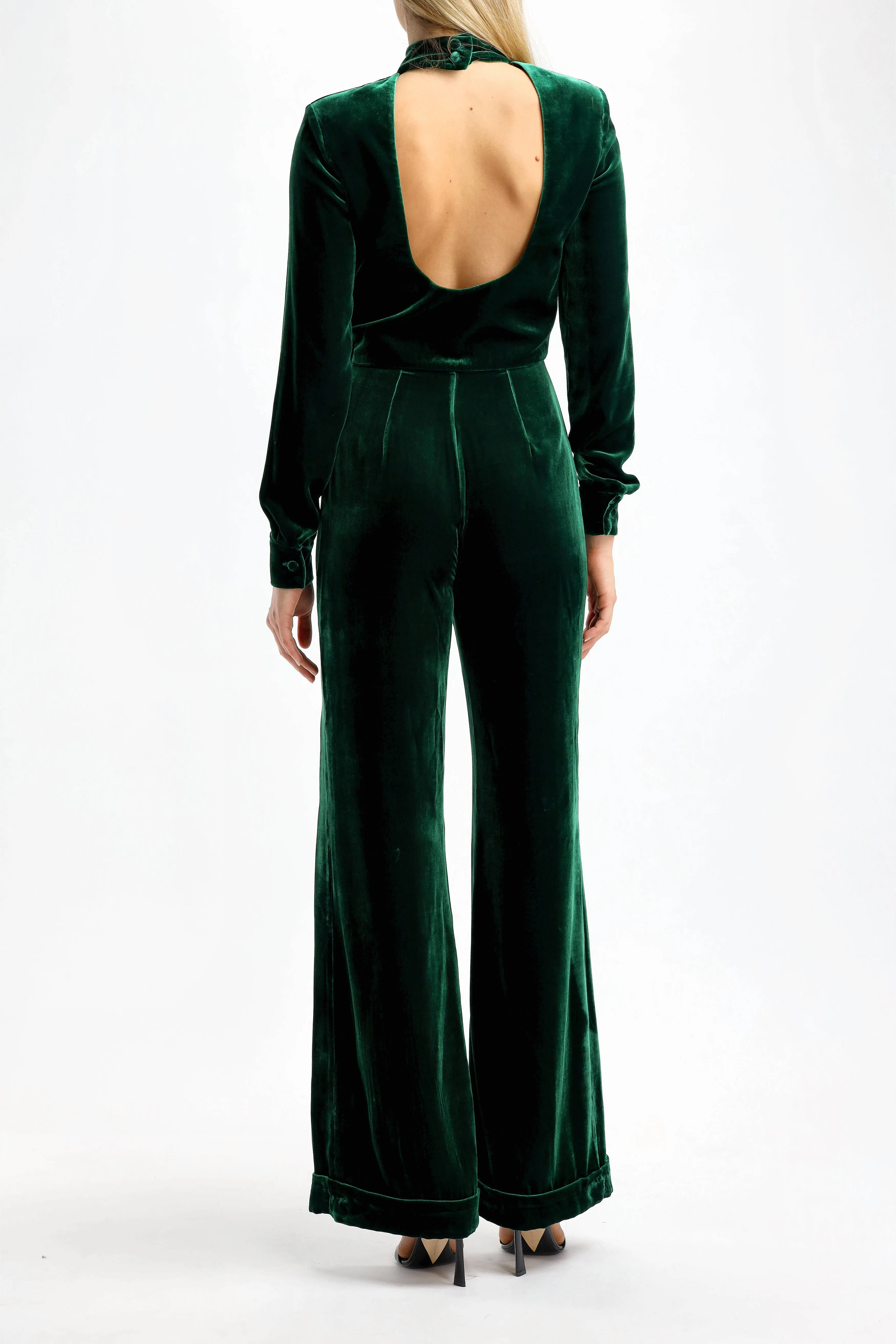 Jumpsuit Raquel Velvet in Emerald