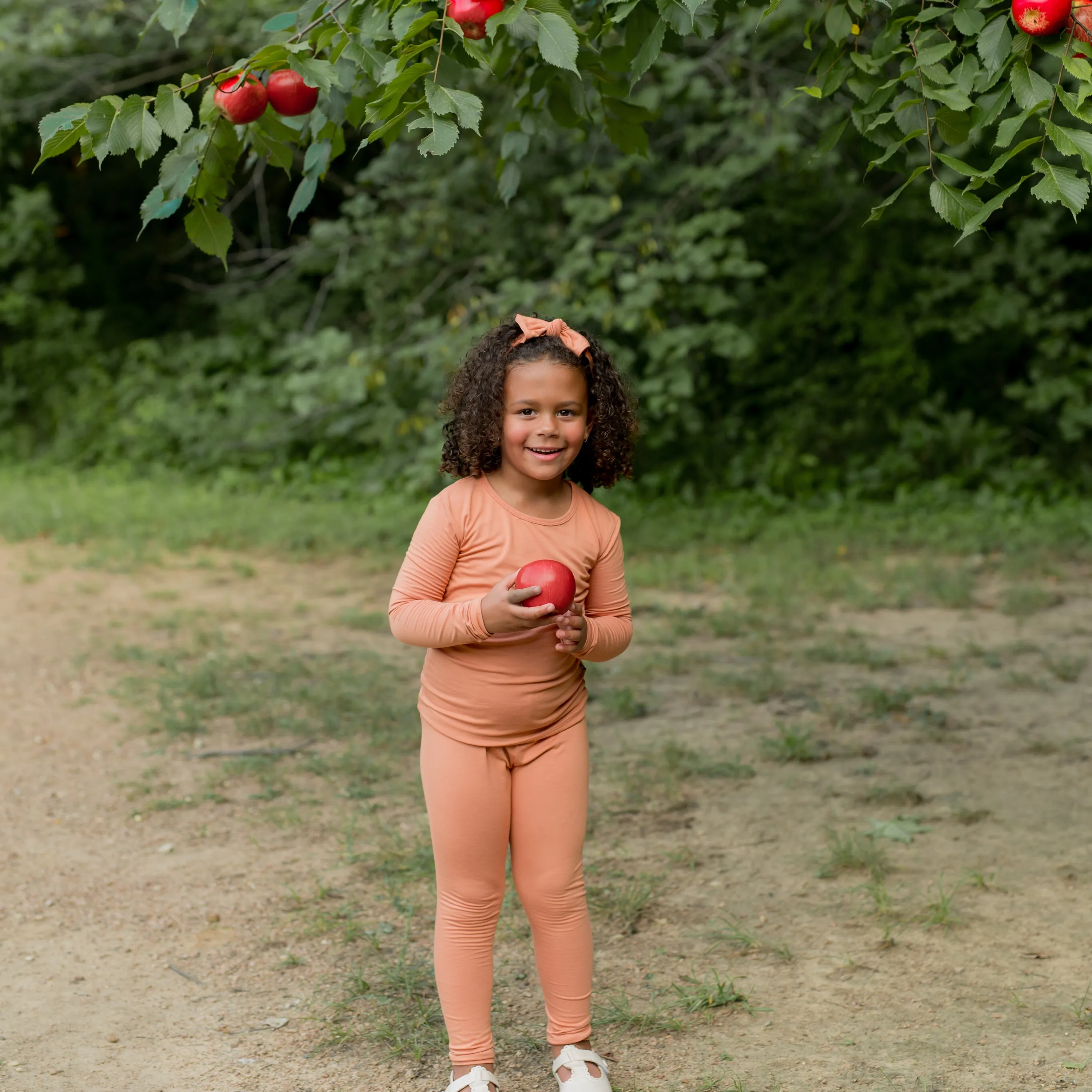 Long Sleeve Pajamas in Apricot