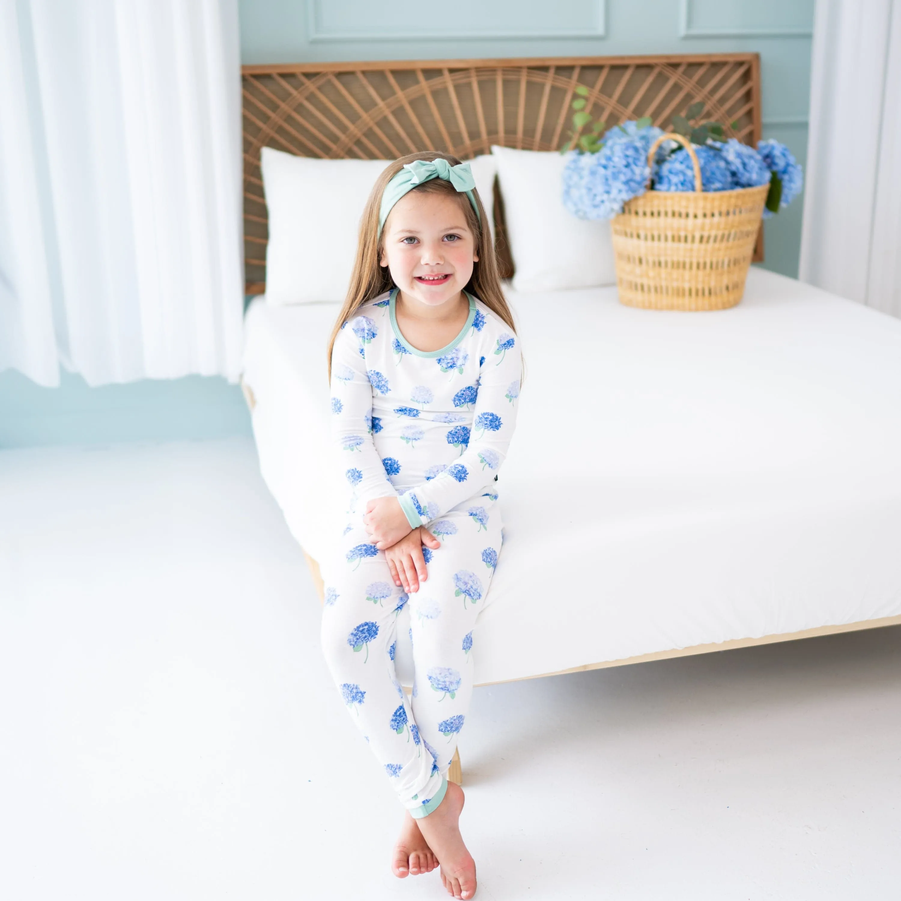 Long Sleeve Pajamas in Hydrangea