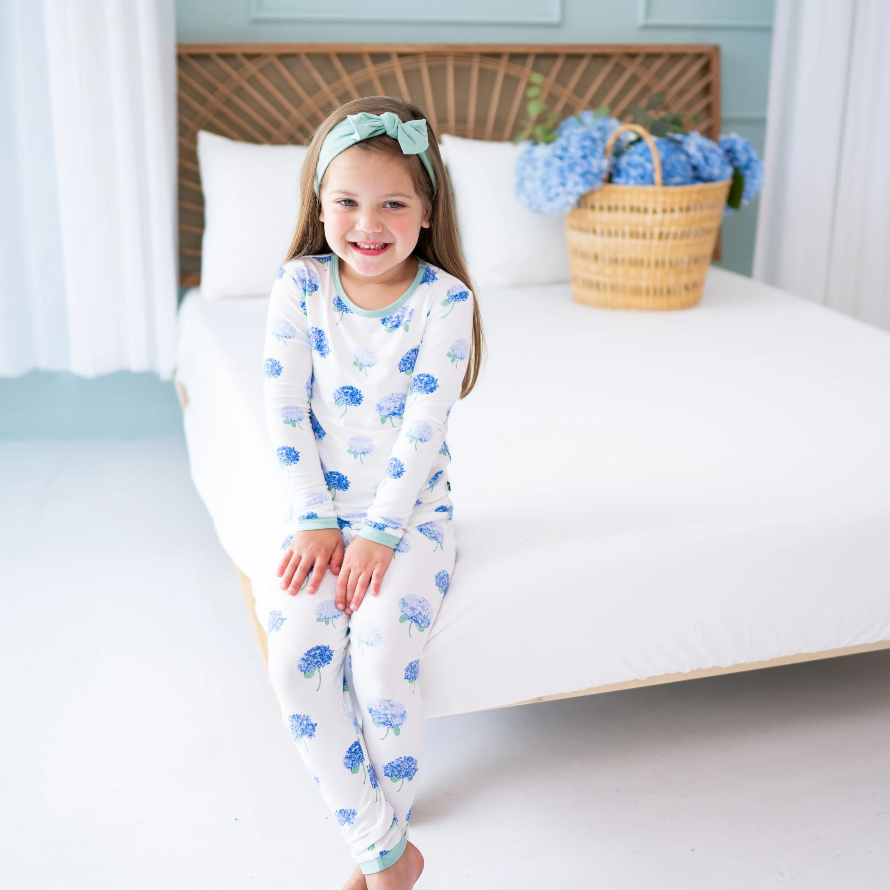 Long Sleeve Pajamas in Hydrangea