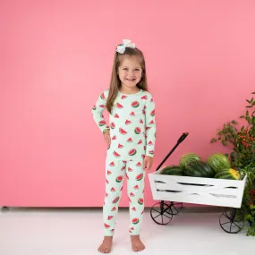 Long Sleeve Pajamas in Watermelon