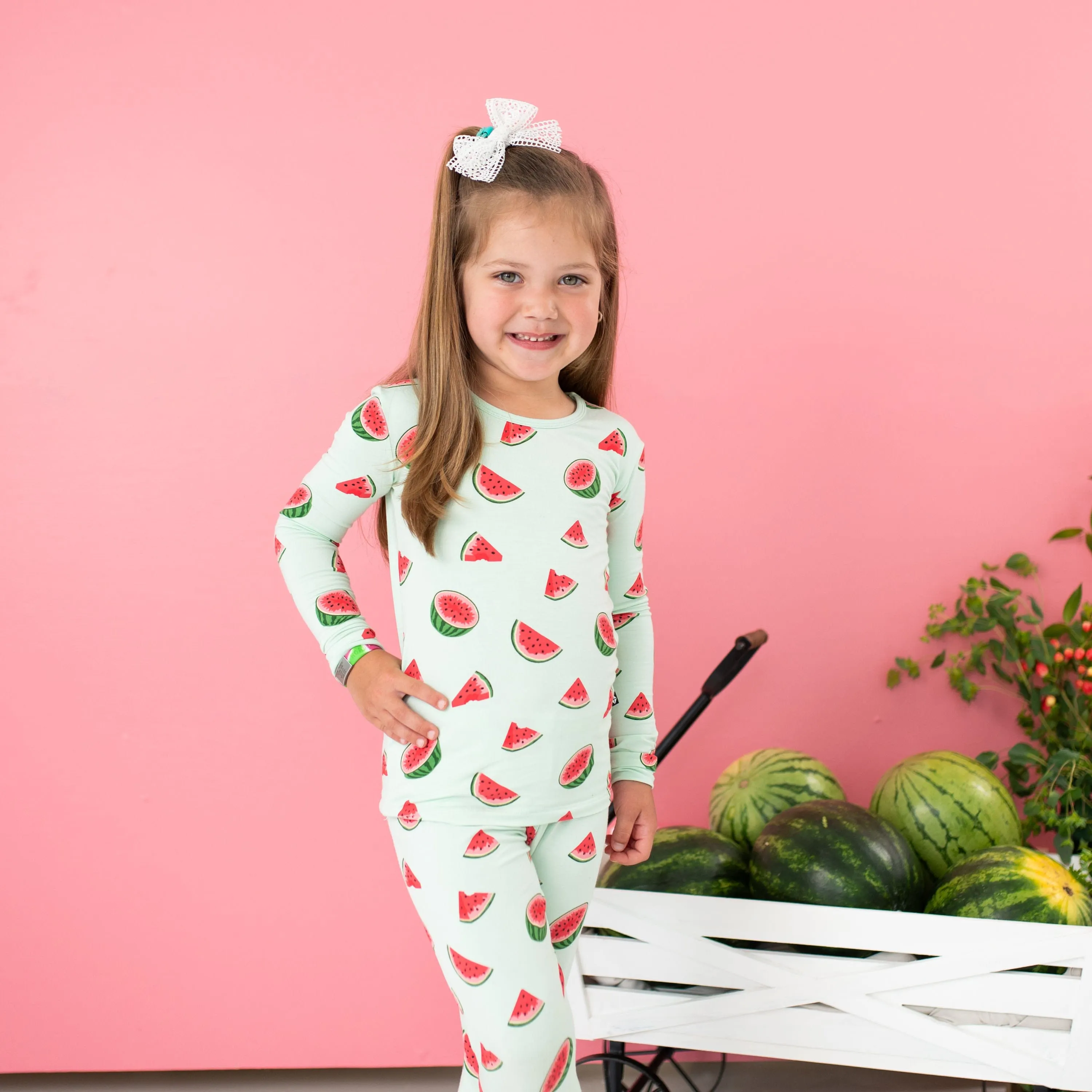 Long Sleeve Pajamas in Watermelon