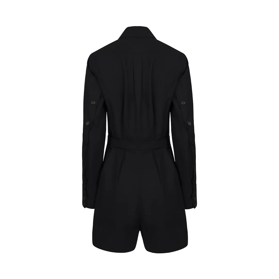 Long-Sleeved Black Romper