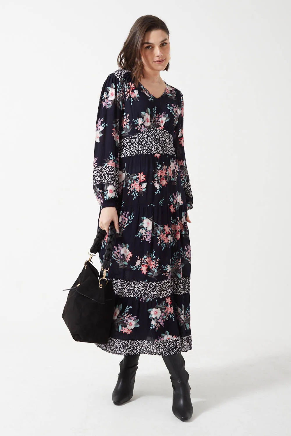 Marc Angelo Long Sleeved Floral Dress