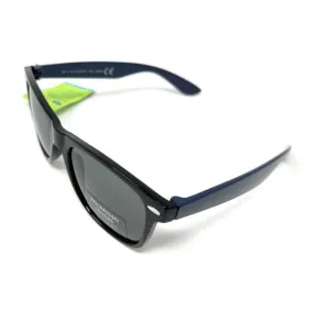 Men's Polarised Sunglasses Black Lens Navy Blue Arms Boots 104H(i)