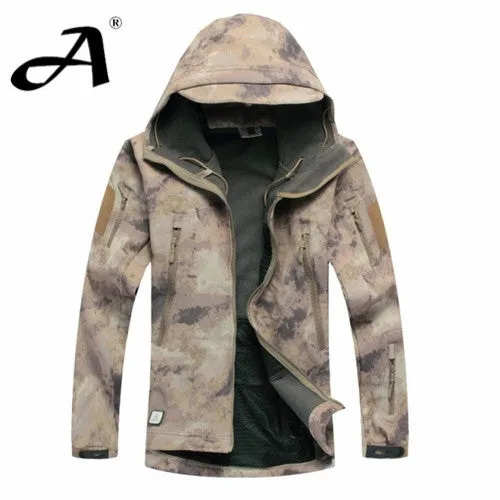 Military Style Waterproof Camo Windbreaker