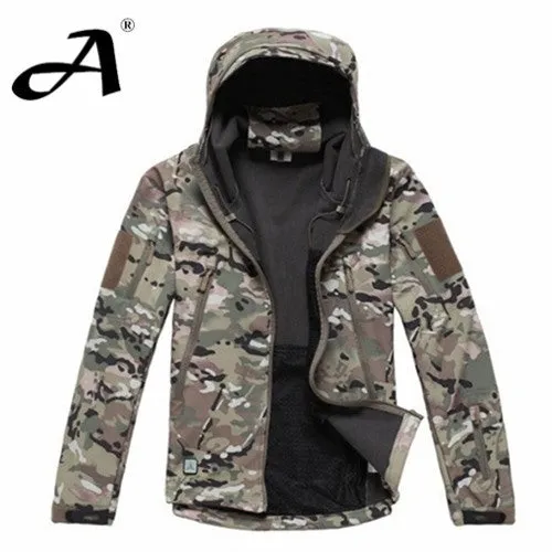 Military Style Waterproof Camo Windbreaker